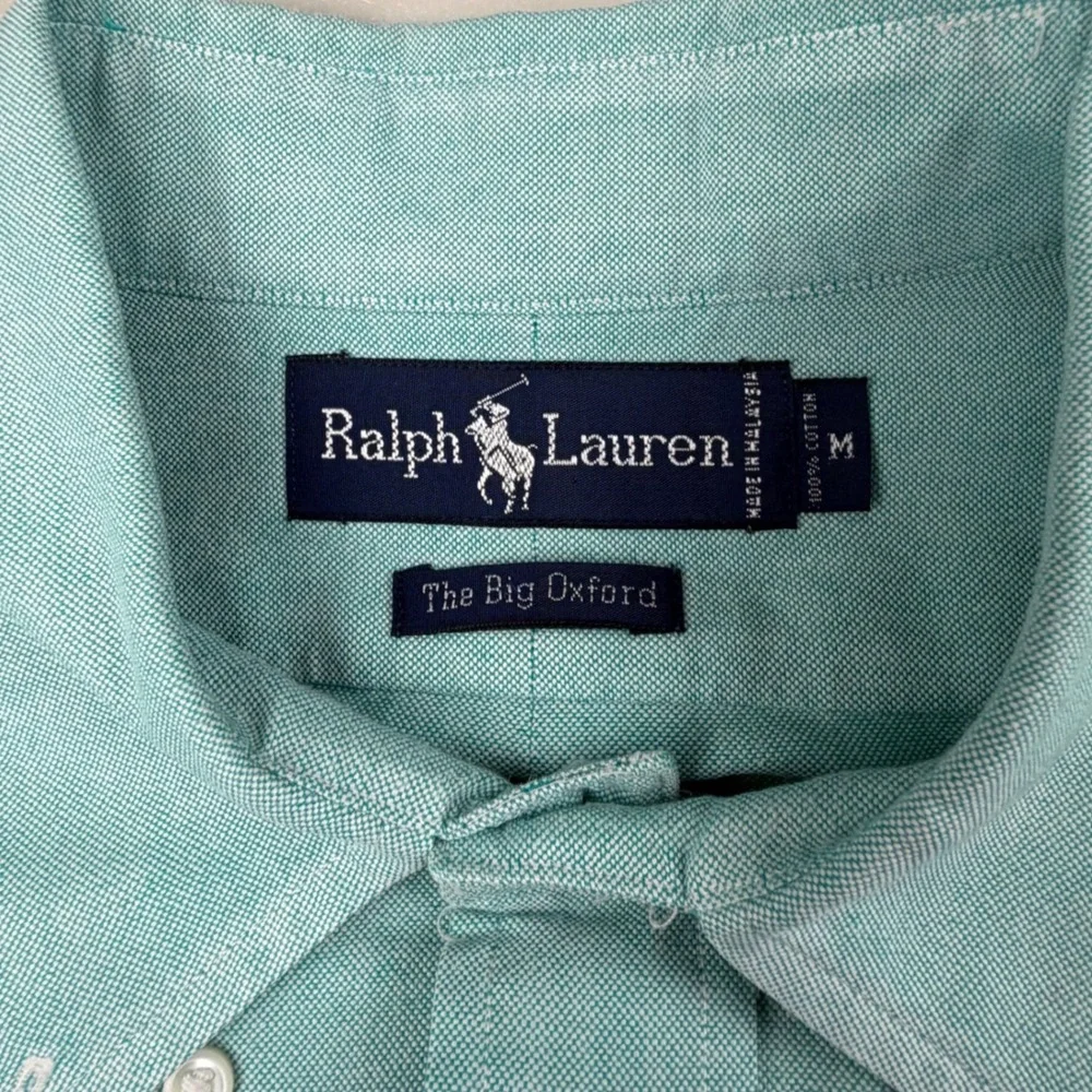 Polo Ralph Lauren The Big Oxford Shirt Mens M Teal Green Button Down Cotton OCBD